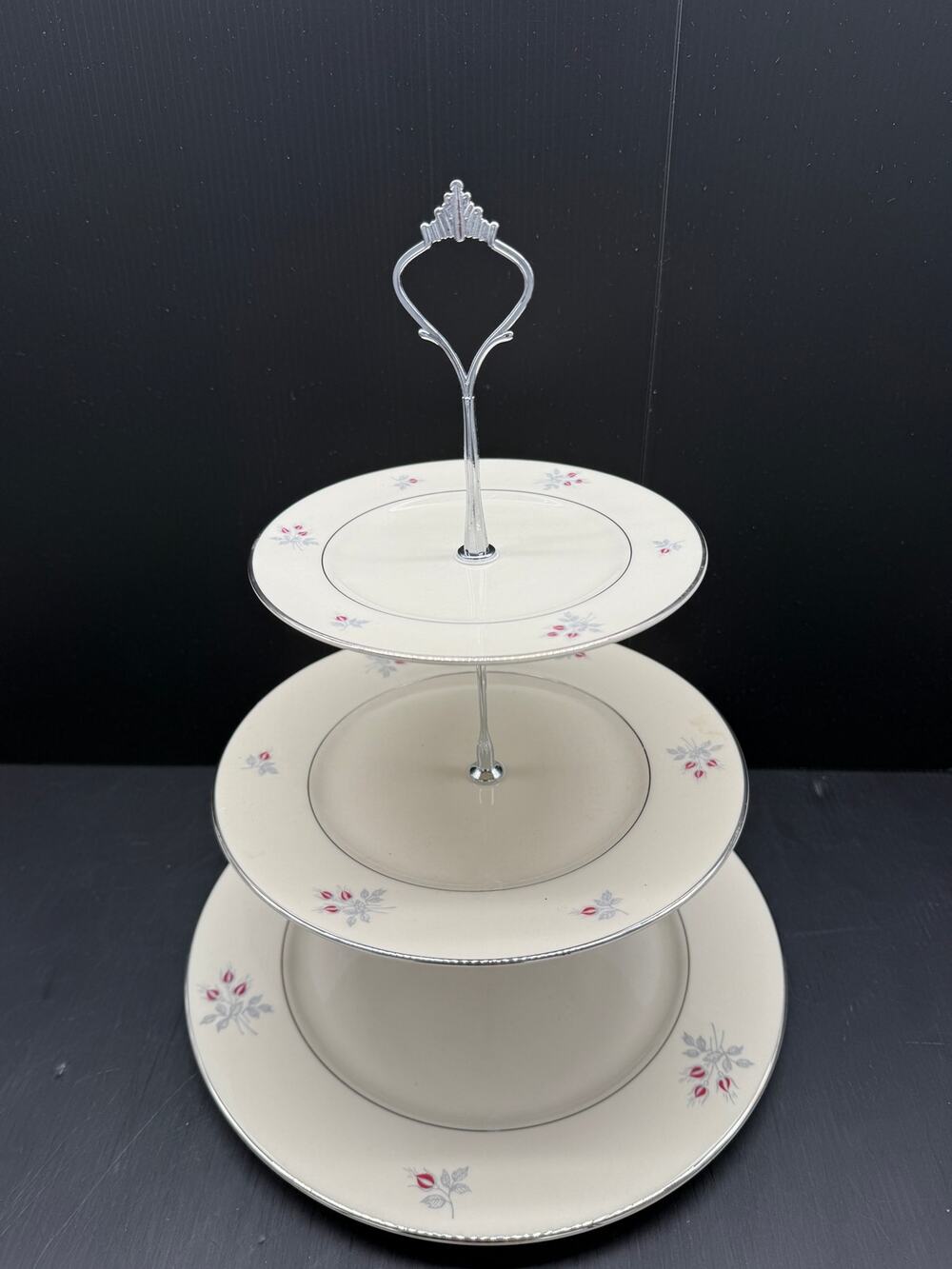 Handmade Tiered Tray from Vintage Plates